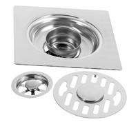 ELEOUTI Desagüe de Suelo de Acero Inoxidable 12x12 Cm Válvula de Prevención de Olores, Tapa de Rejilla Cuadrada para Baño y Lavadora, Colador de Drenaje Antirretorno para Ducha y Cocina