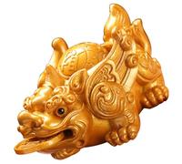 ELEOUTI Estatua de Resina de Mascota de Té de Animal Mítico Dorada Decoración para Bandeja de Té Cambio de Color con Agua Caliente Símbolo de Buena Suerte y Prosperidad Adorno Zen para