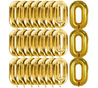 ELEOUTI Globos de Aluminio Dorados y Temática Retro 50 Cadena Ligera para Ambientación de Fiestas y Bodas para Fotos y Eventos Obsequios