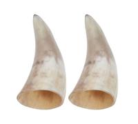 ELEOUTI Juego de 2 Tazas de Cuerno de Buey Natural para Beber, Estilo Vikingo Vintage, Material Cuerno Duradero, Adecuado para Fiestas Temáticas y Decoración Artística