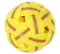 ELEOUTI Juguete de Fútbol de Plástico Resistente, Pelota Tejida Amarilla Bolsa de Red para Actividades al Aire Libre y Almacenamiento Fácil