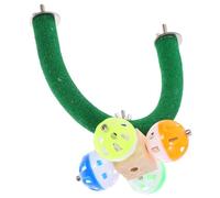 ELEOUTI Juguete de Percha para Loros Campana Giratoria de Madera, Soporte Masticable para Aumentar el Espacio de Actividad Fuera y Dentro Jaula