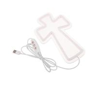 ELEOUTI Letrero de Neón Cruz de Jesús en Acrílico Blanco para Decoración Religiosa de Pared, Luz y Ambiente Relajante para Eventos Festivos Religiosos
