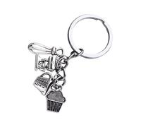 ELEOUTI Llavero de Metal Diseño de Batidor y Pastel 2 Piezas, Llaveros Creativos para Repostería, Accesorio Decorativo para Bolsos y Llaves, Adecuado para Amantes Cocina y Horneado