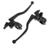 ELEOUTI Manetas Palanca Freno y Embrague Moto Aleación de Aluminio 1 Set Negro para Manillar de Motocicleta con Soporte para Espejo Fácil Instalación