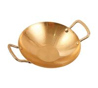 ELEOUTI Olla de Acero Inoxidable Doble Asa, Sartén Pequeña de 25 Cm, Resistente al Calor, para Cocina Casera y Camping, Utensilios de Cocina para Ollas Secas y Barbacoa Coreana