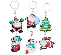 ELEOUTI Pack de 48 Llaveros Creativos Navideños de Silicona Colgante Decorativo para Fiesta Ocasión Especial Varios estilos