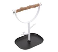 ELEOUTI Percha para Pájaros de Plástico Blanco para Entrenamiento en Escritorio, Soporte para Loros y Aves de Compañía Que Reduce Agresividad y Permite Ejercicio