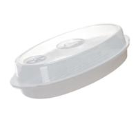 ELEOUTI Plato para Pescado y Vaporera de Alimentos para Microondas con Tapa, Material Pp y Orificio de Ventilación para Uso Doméstico