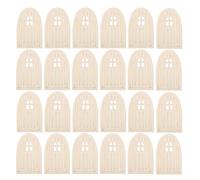 ELEOUTI Puerta de Hadas Beige sin Terminar Mini de Madera 30 Piezas para Proyectos DIY y Decoración en Dormitorios y Sesiones de Manualidades