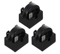 ELEOUTI Relé de Arranque para Refrigerador Pequeño de 3 Pines 22 Ohm 220v de Plástico Negro Resistente y Fácil de Instalar para Compresor de Congelador