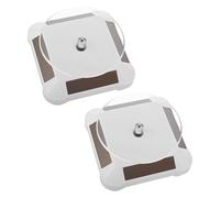 ELEOUTI Soporte Solar Giratorio de Sobremesa Blanco 2 Piezas, Plataforma Giratoria para Exhibición de Joyas y Colecciones, Doble Alimentación Solar y Batería, Vitrina Giratoria