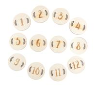 ELEOUTI Tarjetas y Beige Madera Mensuales en de Bebés Diseño Números Creativo 12 para Fotografía y Conmemorar Cumpleaños Baby Shower