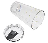 ELEOUTI Taza de Vidrio Pajita 400 Ml para Desayuno Medidor Graduado Color Flujo Meteorito, Vaso para Leche y Jugo, Adecuado para Hogar y Cafeterías