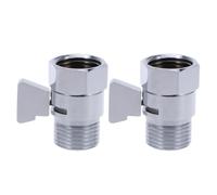 ELEOUTI Válvula de Cierre para Cabezal de Ducha Metal Plata Cuerpo Pieza, Función Shut-off y Ahorro de Agua, Paquete de 2 Unidades para Control de Flujo en Baño