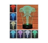 Elephant 3D Night Light 7 Color LED Touch Table Desk Lamps Energy Saving Lights Fashion Creative Home Decoration Gift