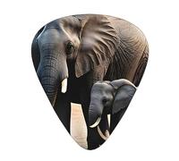 Elephant And Baby Elephant - Púa de guitarra excepcional, impresión completa de una sola cara, material ABS, grosor diverso para una experiencia musical variada, ideal para guitarras y ukeleles, púa
