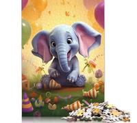 Elephant and Balloon Puzzles 300 Piezas para Adultos Cumpleaños Juego De Rompecabezas Decoración Educational Game Stress Relief 300pcs (40x28cm)