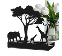 Elephant Candle Holder - Iron Silhouette Design, Decorative Led Candle Display, Tree Accent Candles Stand, Elegant Metal Tabletop Decor | Led Candles Holder For Bedroom Living Room Gift