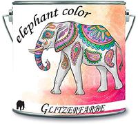 elephant color Pintura brillante de látex, pintura de emulsión, pintura para interiores con purpurina, pintura para pared (2 L), color lila lavanda