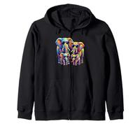 Elephant Family Sunglasses Safari Animal Colorful Elephant Sudadera con Capucha