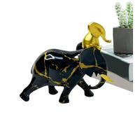 Elephant Figurine - Colorful Resin Sculpture, Small Size Decorative Elephant Statue with Detailed Craftsmanship for Home Office Nursery or Store Display Resin Art Piece with Hand Painted Finish