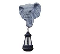 Elephant Garden Lantern - Garden Lamp with Solar Powered Light Function, Solar Resin Lantern Lights for Ambient Outdoor Illumination for Patio, Pathway, Lawn, Front Doors, 7.48x2.95x12.6 inches
