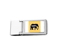 Elephant Growl Roar Trompeta delgada billetera de bolsillo con clip de acero inoxidable