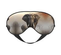 Elephant in The Fog - Máscara de ojos opaca suave de doble cara para siesta y dormir