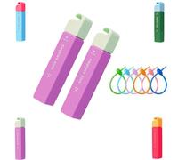 Elephant Kiss Stain Remover, 3-Second Stain Remover Pen for Clothes, 2025 New 12ml Portable Spot Cleaner, ElephantKiss 2-in-1 Active Eraser & Brush With Lanyard Travel & Pocket-Sized (Purple*2)