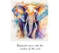 Elephant Lined Notepad. Spiritual Watercolour A4 Exercise Book