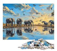 Elephant Puzzle DIY Game Paper Rectangular Jigsaw Puzzle for Boy Or Girl Birthday Present 70x50cm/1000pcs