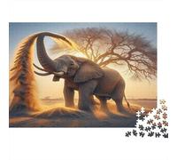 Éléphant qui Urine | Pour Adultes |Scène de faune de Safari| 38x26cm/1000pcs Puzzles Jeux Éducatifs Puzzles De Décoration Intérieure