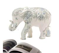 Elephant Statue - Resin Decorative Collectible Symbol of Health Strength, Elegant Home Elephant Decoration Figure for Positive Energy and Stylish Interior Accent | Detailed Animal Sculpture for Living