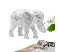 Elephant Statue - Resin Decorative Collectible Symbol of Health Strength, Elegant Home Elephant Decoration Figure for Positive Energy and Stylish Interior Accent | Detailed Animal Sculpture for Living