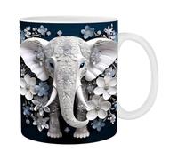 Elephant Tea Mug - 350ml Ceramic Coffee Cup, Large Capacity Beverage, Soup Juice Water Container | Tea Coffee Drinking Cup, Kitchenware, Microwave Safe, Home Office Daily Use