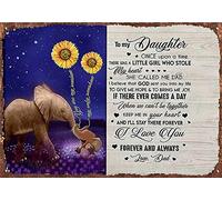 Elephant to my daughter keep me in your heart and i'll stay there - Cartel de metal vintage para pared, cafetería, pintura de hierro, retro, novedoso, divertido, bar, pub, cocina, restaurante, letrero