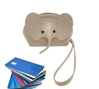 Elephant Wallet - Small PU Leather Coin Purse Card Holder, Animal Zipper