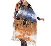 Elephants Art Cashmerette - Bufanda de moda para mujer, chal de cabeza, bufanda larga, ideal para otoño e invierno