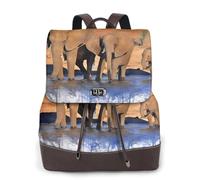 Elephants Art - Mochila de cuero para mujer, bolsa para libros de escuela secundaria y universidad, mochila ligera e informal para cada temporada