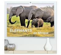 Éléphants en Afrique (Calendrier mural 2026 DIN A2 vertical) calendrier de bureau: Les éléphants d'Afrique sont imposants et puissants à la fois, mais parfois aussi affectueux et attentionnés.