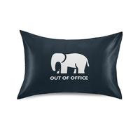 Elephants Out Office - Funda de almohada divertida para mujer, tamaño estándar con cierre de sobre, para viajes, 50.8 x 66.0 cm, color azul oscuro
