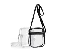 Elepl 2 Pcs Bolso Bandolera Transparente Correa Ajustable y Desmontable Bolso Bandolera Mujer Hombre Bolso Transparente Impermeable Bolsa de Hombro para Conciertos Deportes