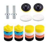 Elepl 22 Piezas Esponja Pulir Coche Almohadilla Pulido Kit De Esponja Pulido con M10 Adaptador de Taladro Lana para Pulir Kit Almohadillas Accesorio Taladro Pulidora para Lijado Encerado AutomóViles