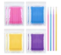 Elepl 800 Piezas Micro Cepillos Aplicadores Micro Cepillo Varitas Pinceles de Micro Aplicador para Extensión Pestañas Eliminación Maquillaje Nail Art Painting Limpieza (Azul Amarillo Rosa Violeta)