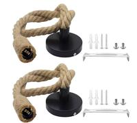 Elepl Cable Lampara Techo 2 Piezas lampara Techo Vintage Portalamparas e27 Techo Cuerda Lampara Industrial 100 CM Lamparas Techo Colgantes para Comedor Sala Cuarto Balcón (No incluida Bombilla)