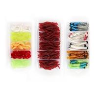 Elepl Señuelos Pesca 350 Piezas Pesca Accesorios Kits de Señuelos Pesca Material de Silicona Suave Suave Accesorios Cebos Artificiales Adecuado para Cebo de Pesca
