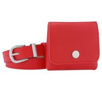 Elerevyo Women Fanny Pack, Faux Leather Belts with Removable Mini Pouch Small Purse Waist Belt Bag Red 106x2.4cm/41.7x0.9