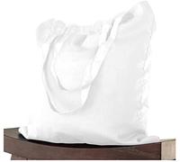 ELES VIDA Bolsa de algodón 38x42 cm 1 piezas sin imprimir, dos asas largas con certificación OEKO-TEX® Bolsa de tela, bolsa de transporte, bolsa de algodón, bolsa de compras, bolsa de yute, Blanco