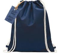 ELES VIDA Bolsa de deporte 1 unidad 38 x 42 cm - Mochila de tela, bolsa de algodón, tote bag, saco de yute certificado Oeko-TEX® para mujer, hombre y niños - Gym bag para pintar - azul oscuro